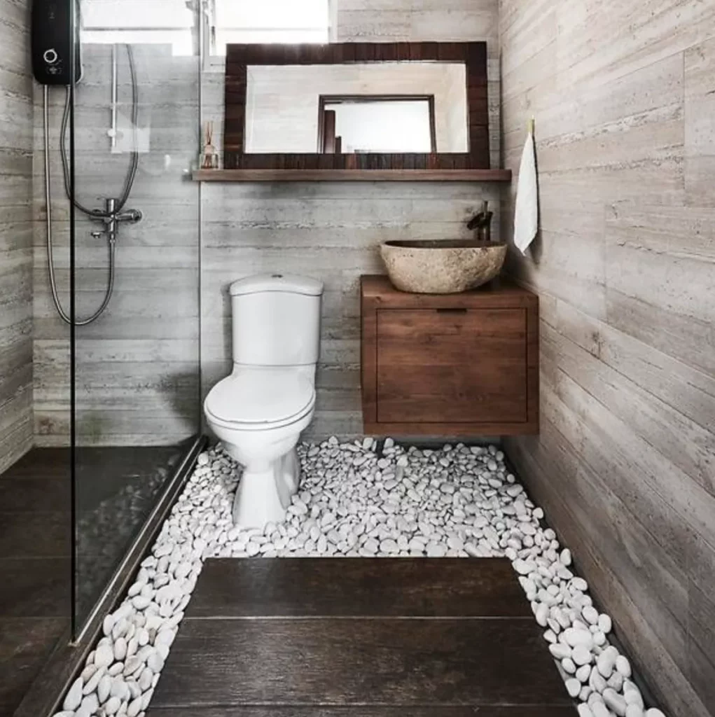 Kamar mandi aesthetic minimalis ala Vila Bali