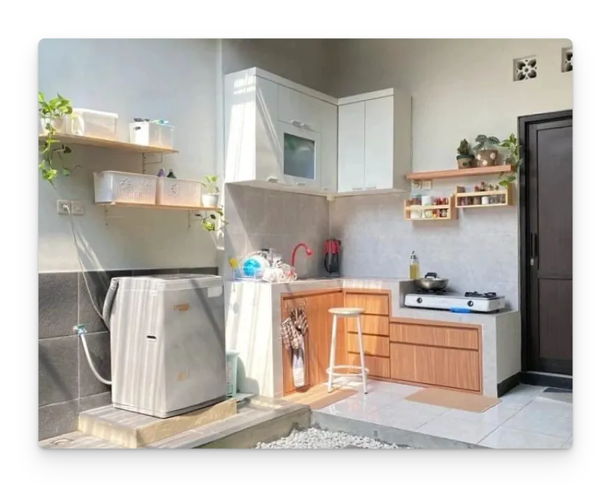 Dapur Modern Semi Terbuka