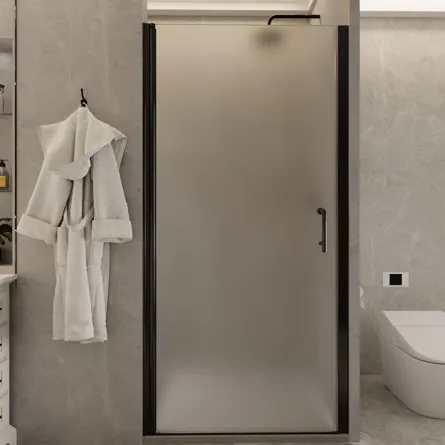 inspirasi pintu kamar mandi dengan bahan frosted glass